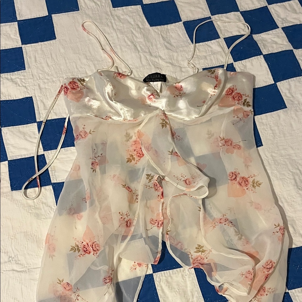 Elegant Floral Sheer Chemise